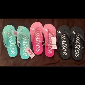 Justice girls size 13/1 flip flops.